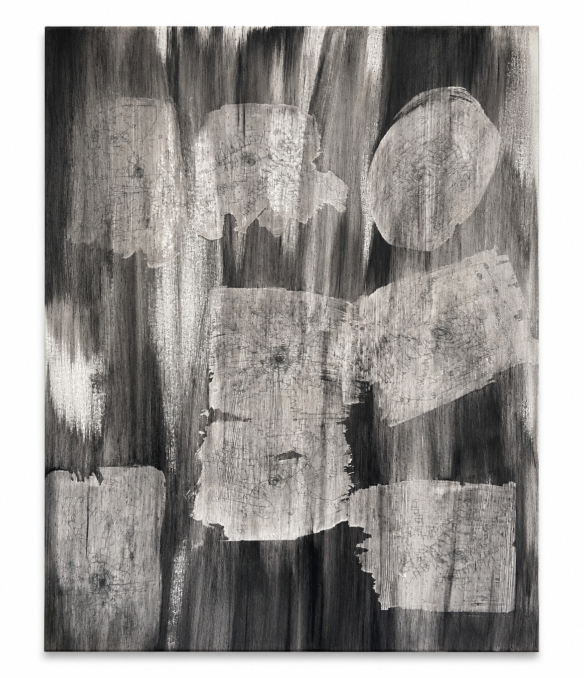 Orbs — Obsidian & acrylic on canvas · Size: 1m x 85 cm · Price: £250